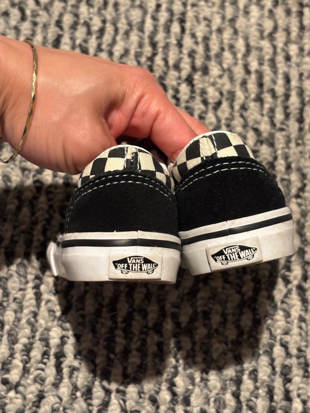 Vans Toddler Size 5 Girl/Boy Black & White Checkerboard Velcro Sneakers - Picture 8 of 10